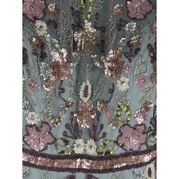 Mac Duggal 9136 Embellished High Neck Butterfly Sleeve Gown Sz 2 NWT Mint Multi - Picture 8 of 10